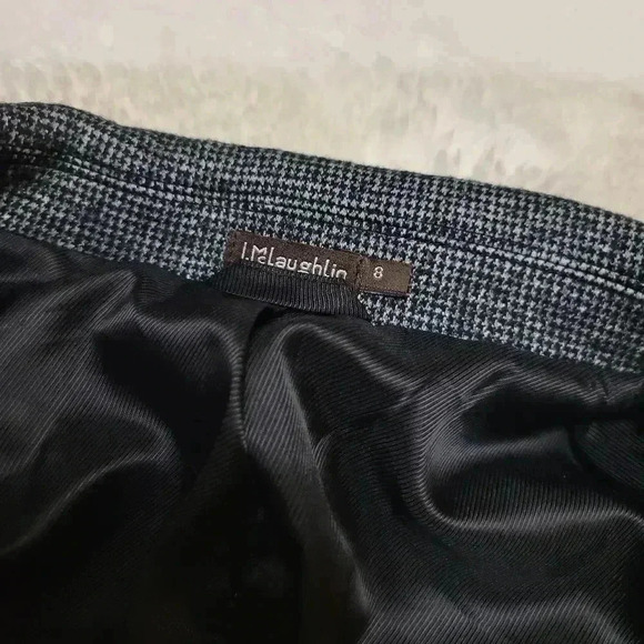 J.Mclaughlin Warrington Jacket Blazer Black Grey Wool Blend Double Breasted Sz 8 - Picture 3 of 12